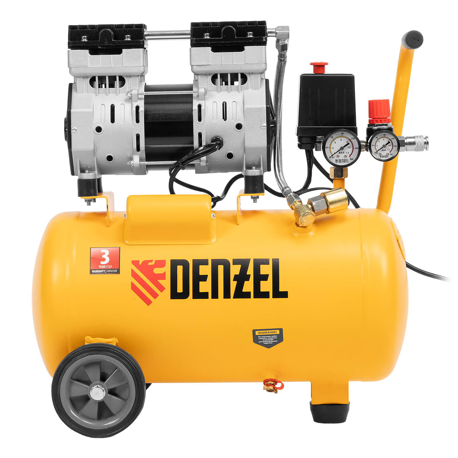 Компрессор безмаслянный Denzel DLS950/24, 58026