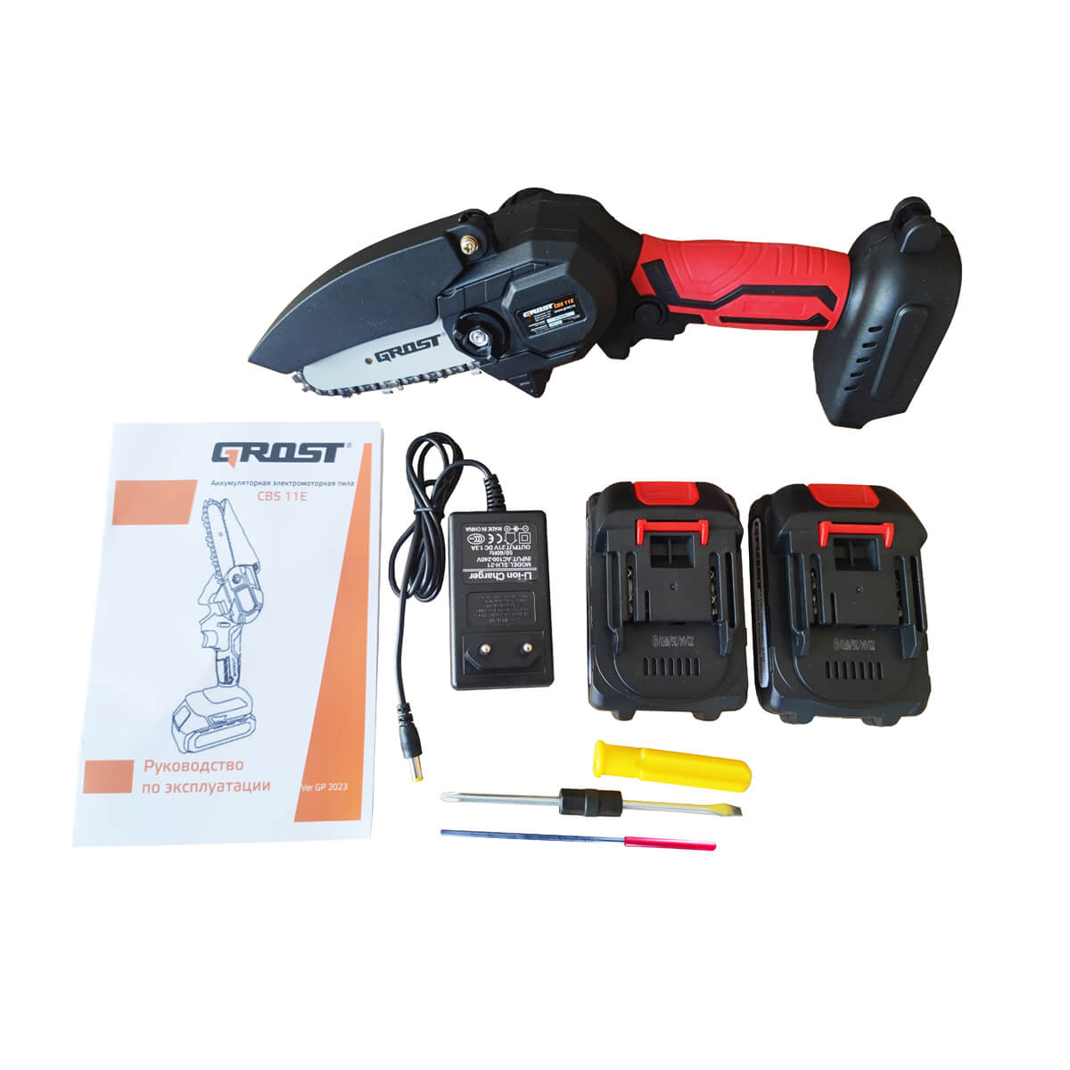 Аккумуляторная электромоторная пила GROST CBS 11 E (АКБ)