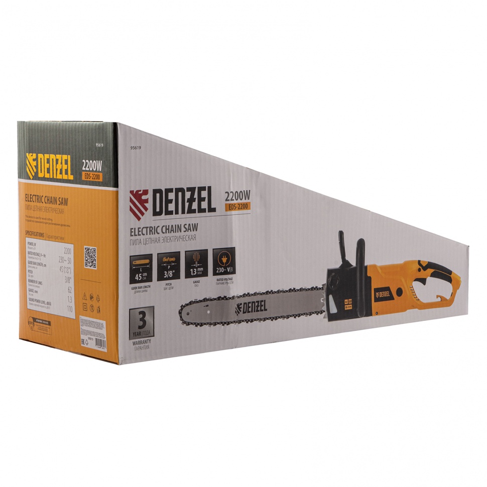 Пила цепная электрическая Denzel EDS-2200, 95619